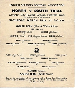 COVENTRY CITY - Norte v Sur (Schools Trial @ Highfield Road) 1947 - Imagen 1 de 1