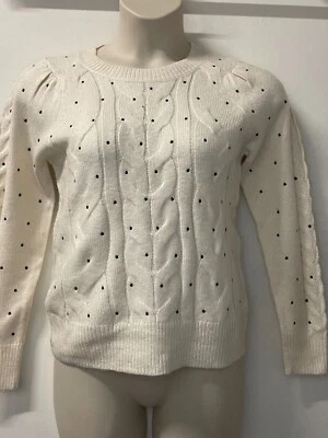 F&F Ladies Cable Knit Spot Spotted Long Sleeve Jumper Sizes 6-22 - Image 1 of 4