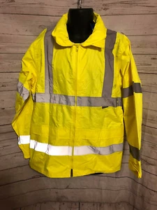 Portwest Men’s Yellow Hi-Vis Rain ERMC Traffic Safety Bomber Jacket Size M - Picture 1 of 11