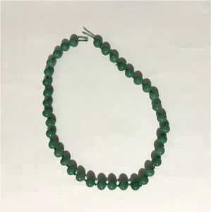 Preowned green stone beads necklace 14" - Picture 1 of 5
