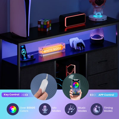 Подставка для телевизора, 4 ящика, со светодиодной подсветкой и розетками питания, 50-дюймовый телевизор гостиная F - Изображение 1 из 4