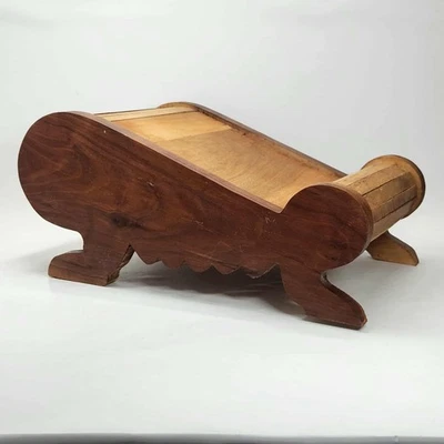 Antique Georgian Gout Stool Sleigh Style  footstool foot rest Needs Apolstered - Image 1 of 4