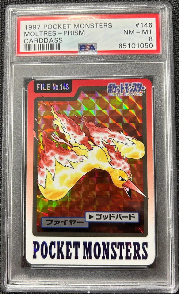 Graded Pokemon - Moltres - Prisim (146) Pocket Monsters PSA 8 - Image 1 of 1