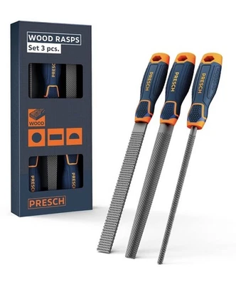 Presch Wood Rasp Set 3pcs. - Wood rasp Set With Bag Made In Germany