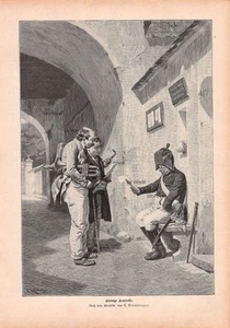 Control estricto - C. Kronberger - 1891 - Grabado histórico en madera ~ 21x30 cm - Imagen 1 de 1