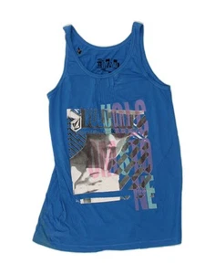 VOLCOM Womens Graphic Vest Top UK 10 Small Blue BZ19 - Picture 1 of 5