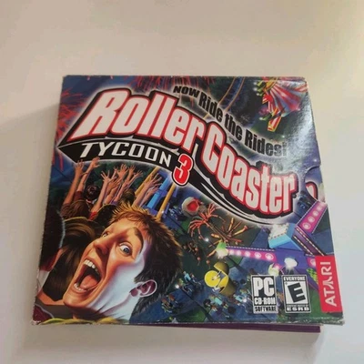 RollerCoaster Tycoon 3 PC CD-ROM Complete Atari Simulation Game W Manual - Image 1 of 3