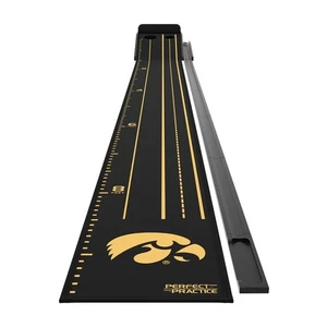 Perfect Practice Collegiate Putting Mat 9' 6" Dustin Johnson Golf Iowa Hawkeyes - Picture 1 of 2