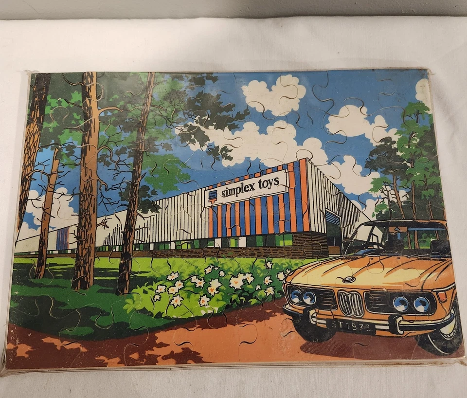 Vintage Simplex Toys Wood Jigsaw Puzzle Complete 12x8 Made In Holland Toy Factor - Image 1 of 1