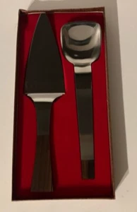 'BURNCO' Hostess Set Stainless Steel Wood Handles MCM Pie/Ice Cream~JAPAN~ NWOB - Picture 1 of 6