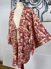 Japanischer Kimono Jacke HAORI vintage Kimono Robe rosa 100% Kreppseide Chirimen