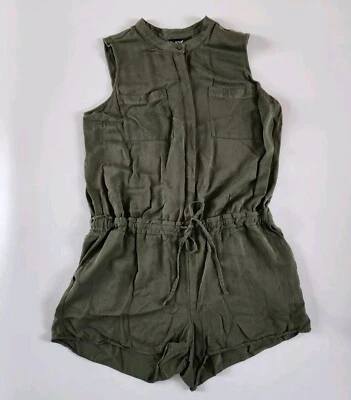 a.n.a. Mameluco Verde - Talla XL - ¡Cintura con Cordón y Muchos Bolsillos! - Entrepierna 3" Foto 1 de 4