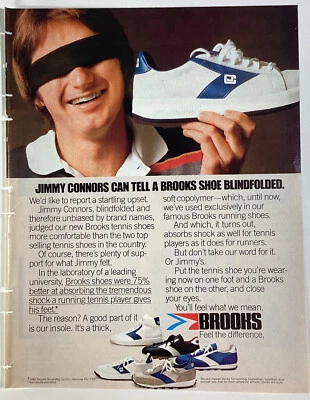Zapatilla Tenis Brooks Jimmy Connors Anuncio Original De Colección 1981 Rara Foto 1 de 4