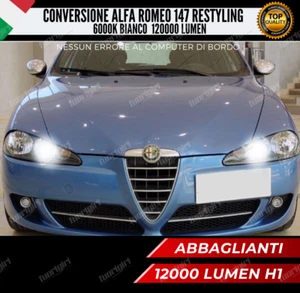 KIT FULL LED ALFA ROMEO 147 H1 ABBAGLIANTI 6000K BIANCO 12000 LUMEN CANBUS LED - Bild 1 von 11