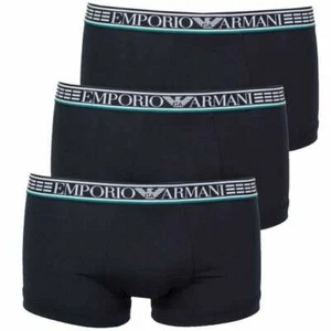 EMPORIO ARMANI Black 3 Pack Trunks Size M BNWT (Damaged Box) - Picture 1 of 5