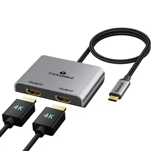 USB C to Dual HDMI Adapter (4K@60Hz) Type C (Source) to HDMI(Displa... Fast Ship - Picture 1 of 7