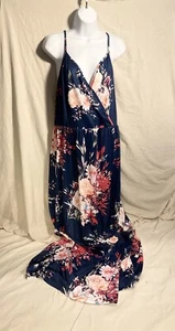 ININ Fashion Women's XXL V-Neck Casual Dress Backless Floral Split Maxi - Picture 1 of 21