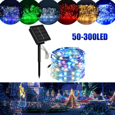 50-300 LED Solar Fairy String Lights Garden Outdoor Party Christmas Lamp Decor - Image 1 of 4