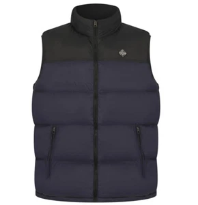 Schott Mens Jacket Taho22V Logo Branded Padded Nylon Gilet in Navy / Black - Picture 1 of 5