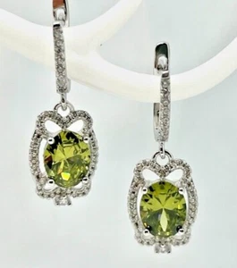 925 Sterling Silver Peridot Earrings - Picture 1 of 3