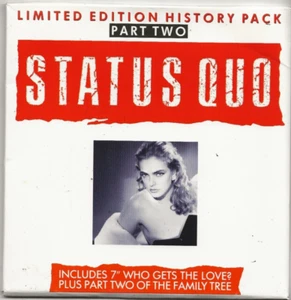 STATUS QUO WHO GETS THE LOVE UK LIMITED EDN SINGLE IN HISTORY PACK + FAMILY TREE - Picture 1 of 4