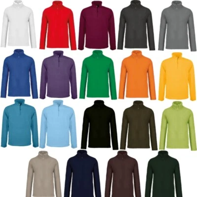 KARIBAN Herren Mikrofleece Mikrofleece Pullover 1/4 Zip WÄRMESPEICHERUNG - Bild 1 von 3