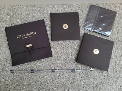 PULSERA JOHN HARDY CLÁSICA CADENA ESTERLINA ZAFIRO AZUL 4 ESTACIONES 8" EN MUY BUEN ESTADO Foto 1 de 4