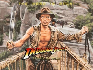 Indiana Jones & The Temple of Doom 1984 Quad poster print 30x40" Harrison Ford - Picture 1 of 1