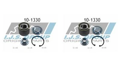 IJS GROUP 2x Radnabe Radlagersatz hinten für Peugeot 307 Citroën C4 Coupe 3A C - Bild 1 von 2