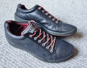 Ecco Biom Natural Motion Yak Leather Grey Black Spikeless Golf Shoes Men's 45/11 - Picture 1 of 6