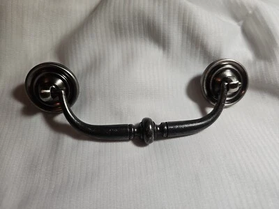 Vintage Mid Century Modern French Provincial Drawer Bail Pull 4 In”centers - Image 1 of 4