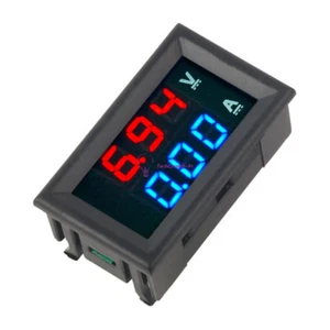 DC 100V 10A Voltmeter Ammeter Blue + Red LED Dual Digital Volt Amp Meter Gauge - Foto 1 di 4
