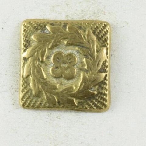 1820's-40's Golden Age Square 1 Piece Extra Rich Gilt Original Button 2 L9B Cover