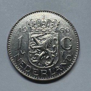 1969 Netherlands 1 Gulden - Beautiful Coin - #B-025 - Picture 1 of 2