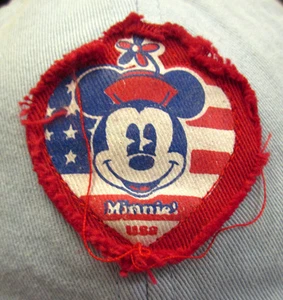 MINNIE MOUSE distressed baseball hat NWT girls lrg cap Walt Disney patriotic USA - Picture 1 of 4
