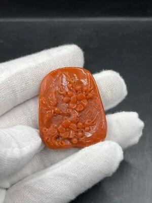 Colgante de ágata roja del sur natural colgante de ágata china colgante de pez Nanhong rojo Foto 1 de 3