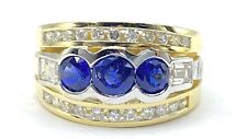 1.50 ct NATURAL DIAMOND & SAPPHIRE  mens pinky ring SOLID 18k yellow gold