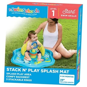 Infant Baby Pool Floats, Free Swimming, Super Seafoam Blue Splash Mat W/ Seat - Picture 1 of 5