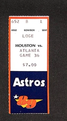 JUNE 9, 1989 ATLANTA BRAVES @ HOUSTON ASTROS TICKET STUB - Image 1 of 2