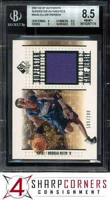 2001 SP AUTHENTIC SUPERSTAR AUTHENTICS #SAAI ALLEN IVERSON HOF #/200 BGS 8.5 - Image 1 of 4