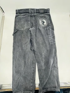 Vintage Y2K 2000s Sean John Jeans Black Embroidered Y2K Hip Hop Baggy Size 38x31 - Picture 1 of 6