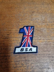Vintage British Classic Motorcycle Union Jack Cloth Patch Badge Bsa - Foto 1 di 3