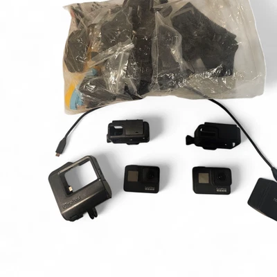 (2) GoPro Hero 7 Black Cameras Telesin Battery Charger, ReFuel adapter & goodies - Image 1 of 4