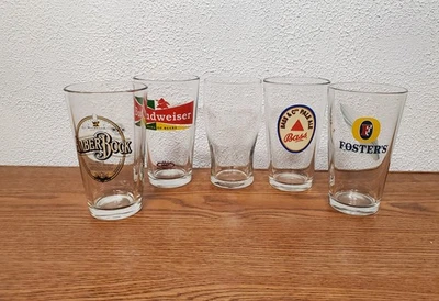 Drinkware - Lot of 5 Beer Glasses - Multiple Brands - Image 1 of 4