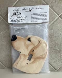 VTG NIP Golden Lab? Dog Ceramic Light Switch Plate Cover by Ruth's Animal Prods. - Picture 1 of 9