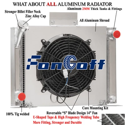 3-Row Radiator+Shroud Fan Fit 1983-94 Ford Ranger Base Pickup V8 Engine 2.0L. - Image 1 of 4
