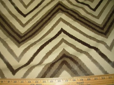 6 YDS STROHEIM CUT VELVET CHEVRON GEOMETRIC UPHOLSTERY FABRIC FOR LESS - Image 1 of 3