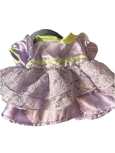 Cabbage Patch Vestito Bambole Bambini per 14” 16” Viola Raso Pizzo Coleco Vintage - Foto 1 di 9