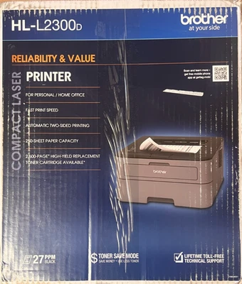 Brother HL-L2300D Monochrome Standard Laser Printer - Image 1 of 2