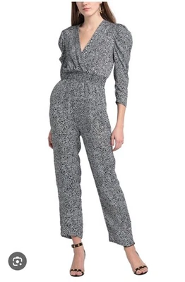 Novo Macacão Feminino Maje Designer Preto Estampa de Animal EUA 8 EUR 40 - Imagem 1 de 4